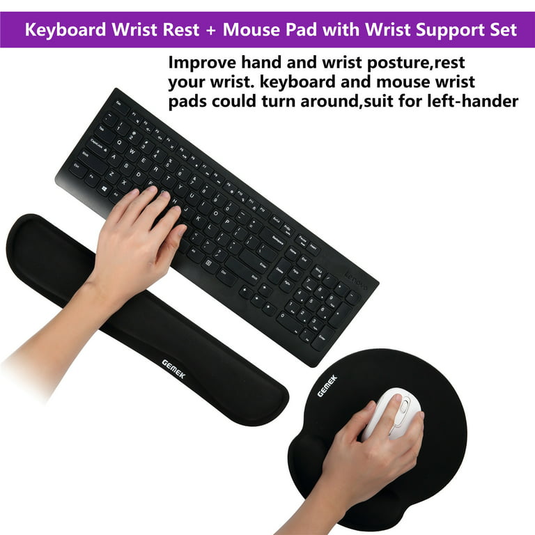Huado A Set Memory Foam Mouse & Keyboard Wrist Rest Support Pad Cushion Set  For Computer, Laptop, Office Work, Pc Gaming - Massage Holes Design - Easy  Typing Wrist Pain Relief (grey) 