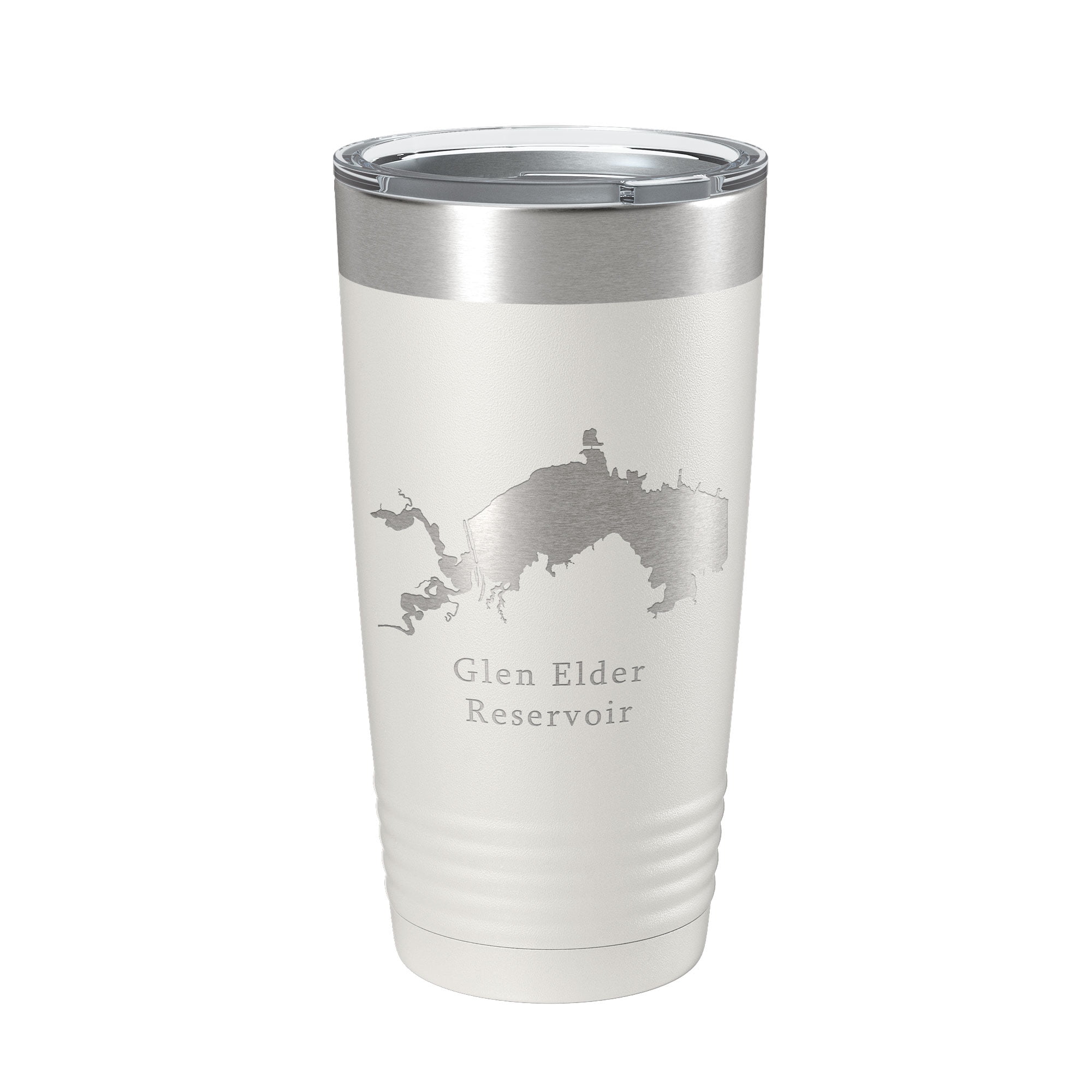 Glen Elder Reservoir Tumbler Lake Map Travel Mug Insulated Laser