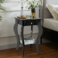 thumbnail image 4 of Gymax 2PCS End Table Accent Side Table Nightstand w/ Drawer & Bottom Shelf Black, 4 of 10