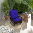 thumbnail image 2 of Outsunny Outdoor Wicker Rocking Chair Wide Cushion, Steel Frame, Blue, 2 of 10