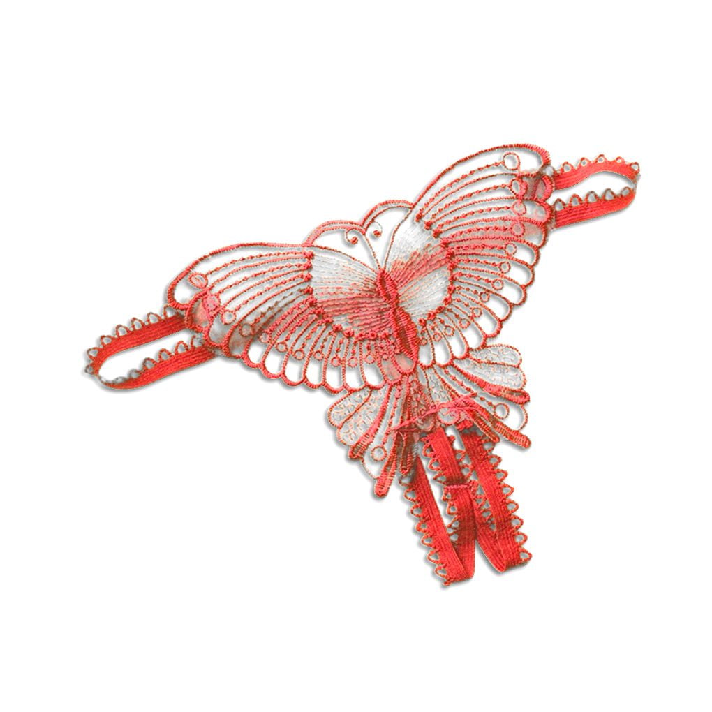 Elenxs Women G String Open Crotch Thongs T Back Hollow Out Butterfly