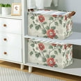 thumbnail image 2 of Yayeee Foldable Storage Basket for Shelves with Handles Waterproof Cloth Bins, Red Floral Pattern, 2 of 7