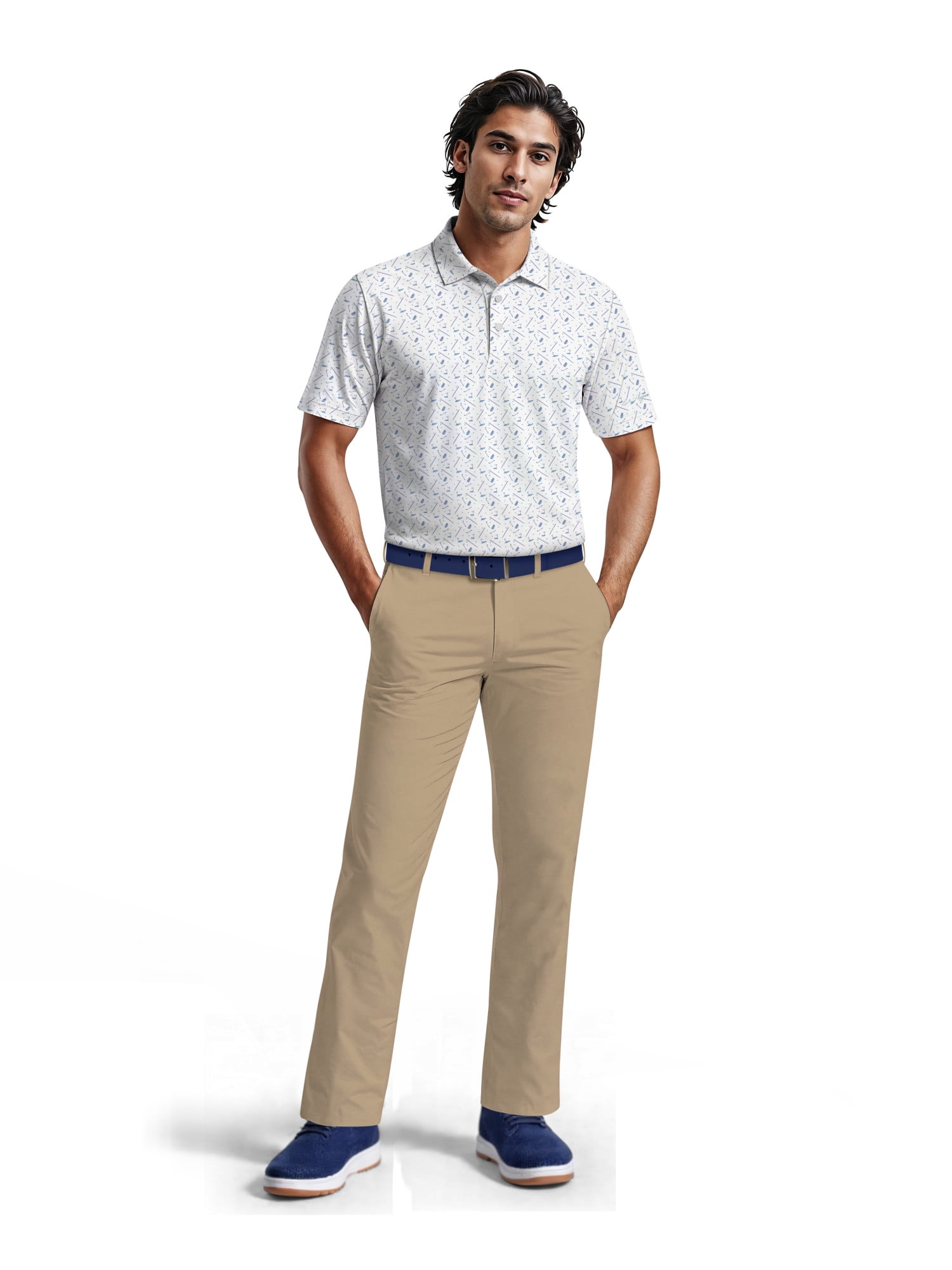 Ben Hogan Men's & Big Men's Performance Golf Themed Short Sleeve Polo Shirt, up to 5XL