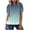 Green1, variant on AherBiu Summer Tops for Women Gradient Color Bubble Short Sleeve Crewneck Ruffle Hem Dressy Casual Loose Fitted Blouse