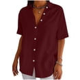 thumbnail image 2 of Women's Summer Short Sleeve Solid Color Basic Tank, 2 of 5
