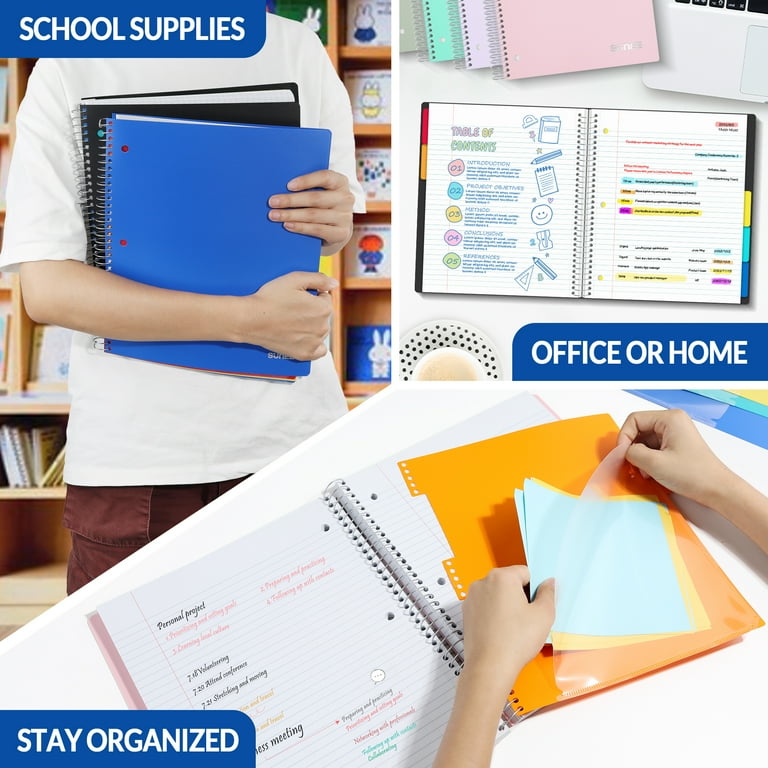 5-Subject Spiral Notebook, College Ruled, 400 Pages photo 2