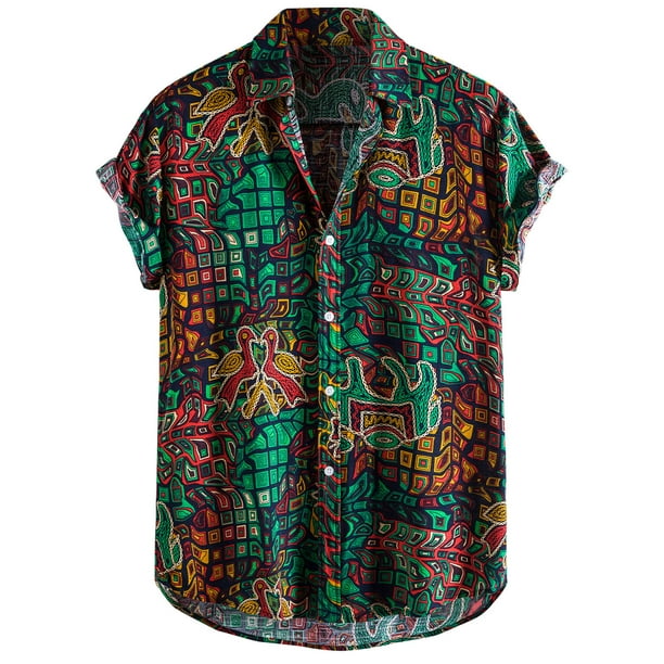 Camisas abotonadas casuales de color sólido de manga corta de moda de verano para hombres Pompotops oipoqjl43111