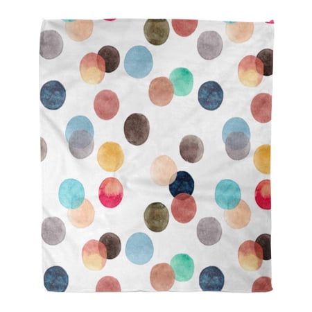 SIDONKU Throw Blanket Warm Cozy Print Flannel Abstract Beautiful Artistic Tender Wonderful Bright Colorful Circles Pattern Comfortable Soft for Bed Sofa and Couch 50x60 Inches