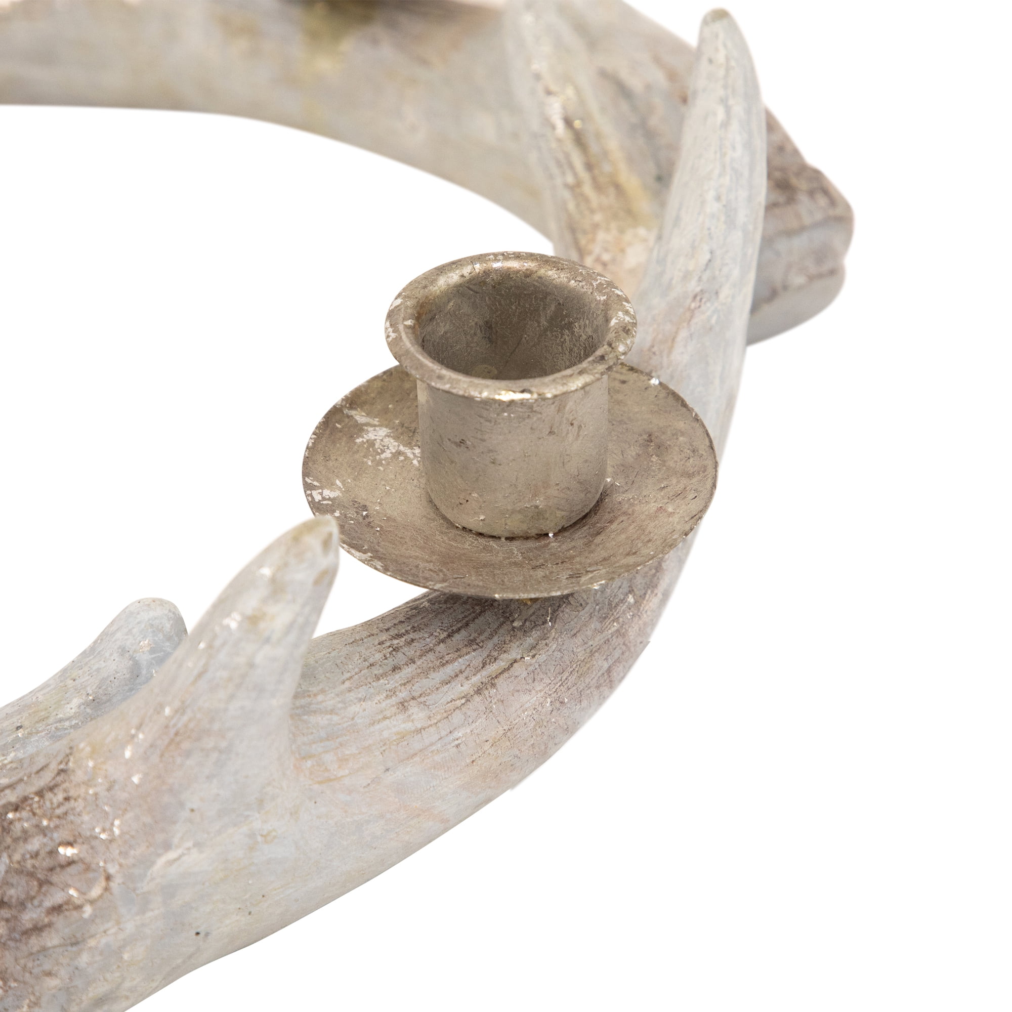 Northlight Antler Wreath Christmas Taper Candle Holder - 10.25"