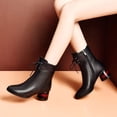 thumbnail image 1 of Styesk Bottes pour Femmes Bottines Rétro Élastiques à la Cheville pour Femmes Mode Talon Épais Bout en Pointe Bottines à Talon d'Automne Chaussures Bottes de Travail pour Femmes, 1 of 8