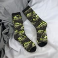 thumbnail image 5 of Susaid Light Green Excavator Print Men's Moisture Wicking Cushioned Crew Work Boot Socks Suitable for Size 36-45, 5 of 6