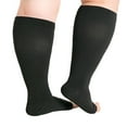 thumbnail image 5 of Aosijia (2 Pack) Toeless Plus Size Compression Socks Extra Wide Calf - Up to 7XL | 20-30 mmHg Open Toe Knee High Compression Socks for Women Men Circulation Support, Black 5XL, 5 of 12