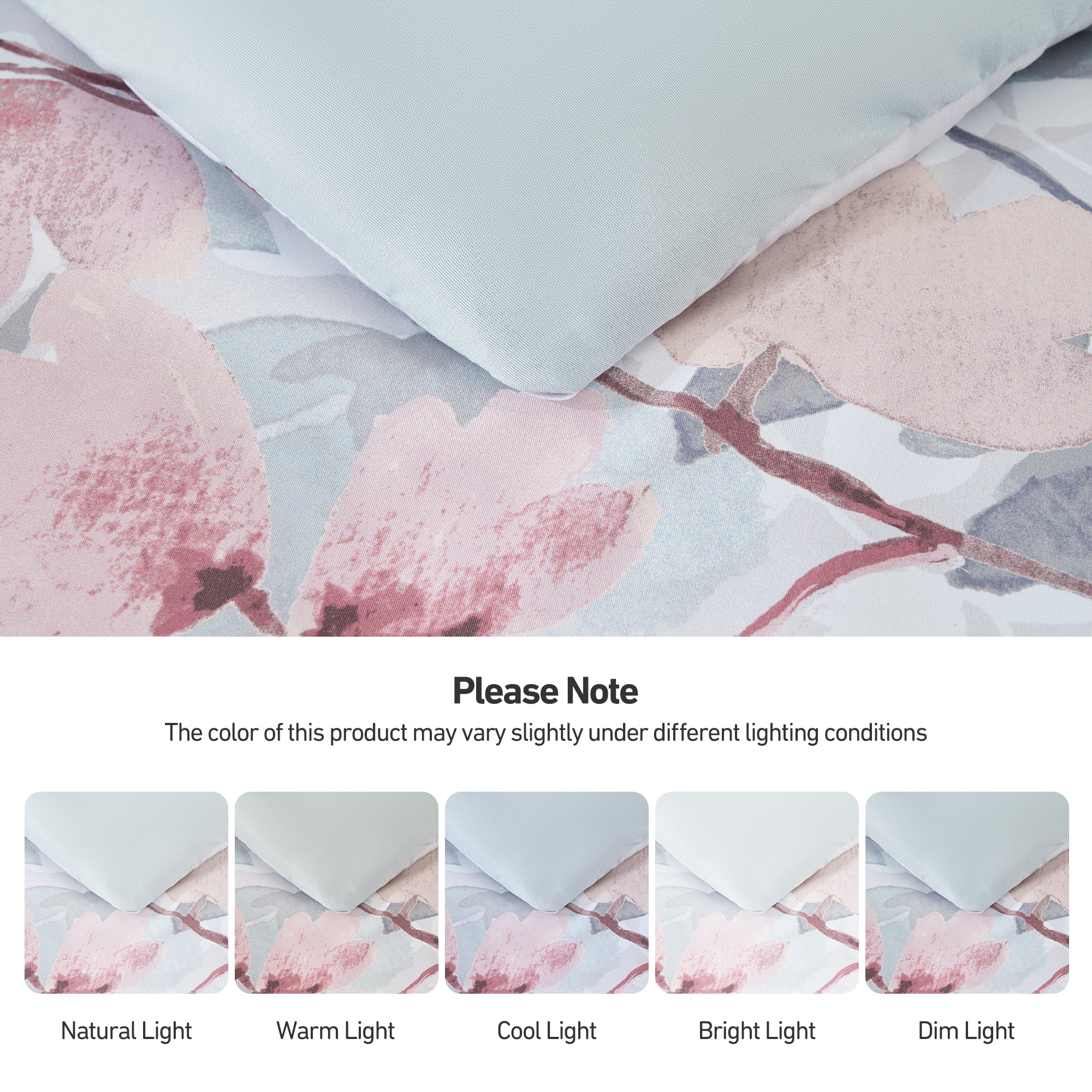 Regency Heights Twin XL Size Comforter Sets, Blush Bed in a Bag Twin XL, Botanical Bedding Comforter Set with Bed Sheets and Side Pockets, 6 Pieces