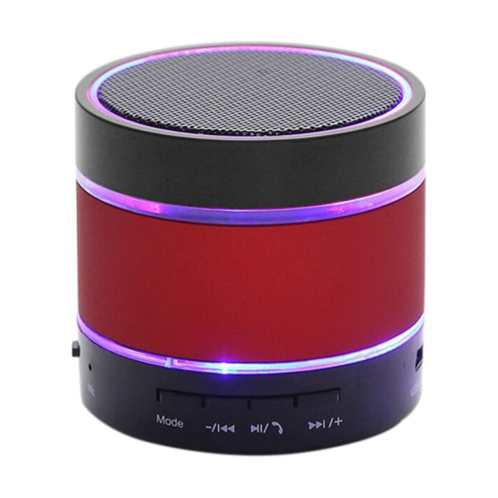 7 Colors LED Light Bluetooth LED bluetooth speaker Speaker Wireless Portable Surround bluetooth speaker Stereo Sound Waterproof Speaker, Red
