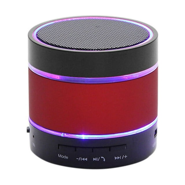 7 Colors LED Light Bluetooth LED bluetooth Speaker Wireless Portable Surround bluetooth speaker Stereo Sound Waterproof Speaker, Red