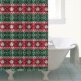 thumbnail image 4 of Red and Green Christmas Snowman Pattern Shower Curtain 84"x72" ,Bathroom Decorative Shower Curtains Set with 12 Hooks,Modern Waterproof Washable Shower Curtain, 4 of 6