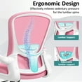 thumbnail image 5 of COOLHUT Office Chair, Ergonomic Desk Chair with Adjustable Lumbar Support, High Back Mesh Computer Chair with Flip-up Armrests-BIFMA Passed Task Chairs, Executive Chair for Home Office，Pink, 5 of 12