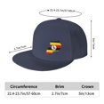 thumbnail image 2 of DouZhe Flat Brim Cap Snapback Hat, Uganda Geography Map Flag Prints Adjustable Blue Adult Baseball Cap, 2 of 6