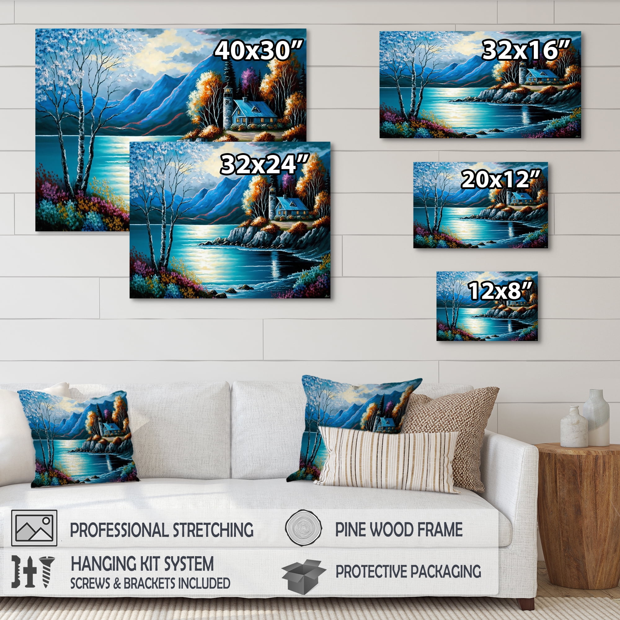 Designart Lakehouse On The Coast In Summer III Canvas Wall Art