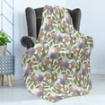 thumbnail image 4 of Floral Soft Flannel Fleece Throw Blanket, Pastel Tone Tulip Flower Aged Ottoman National Petals Image, Cozy Plush for Indoor and Outdoor Use, 50" x 60", Olive Green Coral, by Ambesonne, 4 of 5