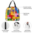 thumbnail image 4 of Easygdp Colorful Plastic Blocks Pattern Bolsa Térmica Premium - Tela Oxford Impermeable, Gran Capacidad, Bolsillo Frontal, Unisex para Trabajo, Escuela, Actividades al Aire Libre y Picnics, 4 of 8