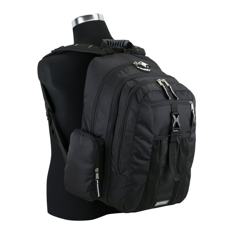 Eastsport Unisex Premier Expandable Recycled Backpack Black