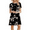 Black, variant on Summer Dresses for Women,Loose O-Neck Vintage Short Sleeve Floral Mini Dress,Knee-Length Empire Waist Dress