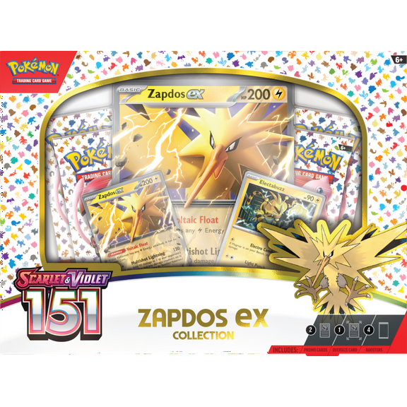 Pokemon Trading Card Games Scarlet & Violet 3.5 151 Collection Zapdos Ex - 4 Pokemon Tgc Scarlet & Violet—151 Booster Packs