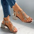 thumbnail image 4 of VerPetridure Women's Sandals Summer Casual Sexy Leopard Print Open Toe Strap Combination HigH Heel Roman Sandals, 4 of 8