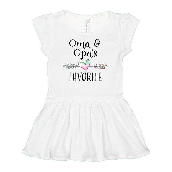 Inktastic Oma and Opa's Favorite- Heart Grandchild Girls Baby Dress