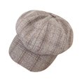 thumbnail image 2 of IDALL Beret Hats Hats for Women Winter Vintage Women Winter Plaid Hat Newsboy Beret CapBerets Cute Hats Summer Hats Beige One Size, 2 of 4