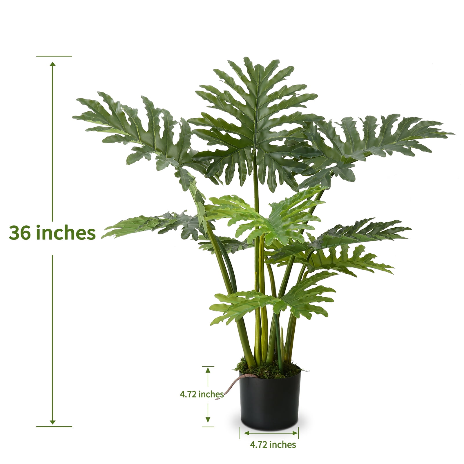 PARMPH 3 ft Artificial Philodendron Tree in Plastic Pot