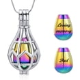 thumbnail image 2 of Hollow Teardrop Urn Locket Ashes Necklace Memorial Jewelry Hot Air Balloon Cremation Jewelry Funeral Jewelry Ash Holder With Mini Keepsake, 2 of 7