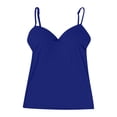 thumbnail image 5 of Camisole Tops for Women 2 PCs Built in Padded Bra Sweetheart Neck Adjustable Spaghetti Strap Cotton Cami Tank Tops Undershirts Comfy Bodycon Sleeveless Tank Top Daily Running Yoga Tops, T 2XL, 5 of 6
