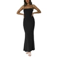 thumbnail image 1 of Kmbangi Robe Longue d'Été pour Femmes Couleur Unie Sans Manches Robe de Soirée Mode Tenue de Boîte de Nuit, 1 of 7