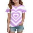thumbnail image 2 of ATOGUTA School Shirt Girls Love Heart Valentine Graphic T-Shirt Valentines Day Outfit Tee Top Size 3T-14, Purple, 2 of 6