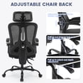 thumbnail image 6 of Ergonomic Office Chair with Footrest, Adjustable Lumbar Support and Headrest, High Back Mesh Executive Computer Chair with 360-Degree Swivel Black, 6 of 7
