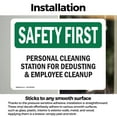 thumbnail image 3 of (2 Pack) Personal Cleaning Station For Dedusting OSHA Safety First Sign, 3 of 7