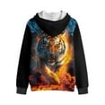 thumbnail image 2 of Uorisanigo Fire Tiger Hoodies for Girls Boys Fashion Long Sleeve Kids Hoodies Zip Up Sweatshirts Spring Fall Winter Outwear with Front Pocket Fall Outwear, 2 of 7