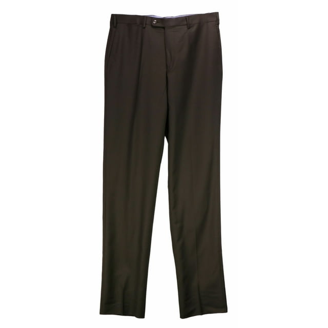 Vigano Men's Military Green Wool Dress Pant - 36 Inches