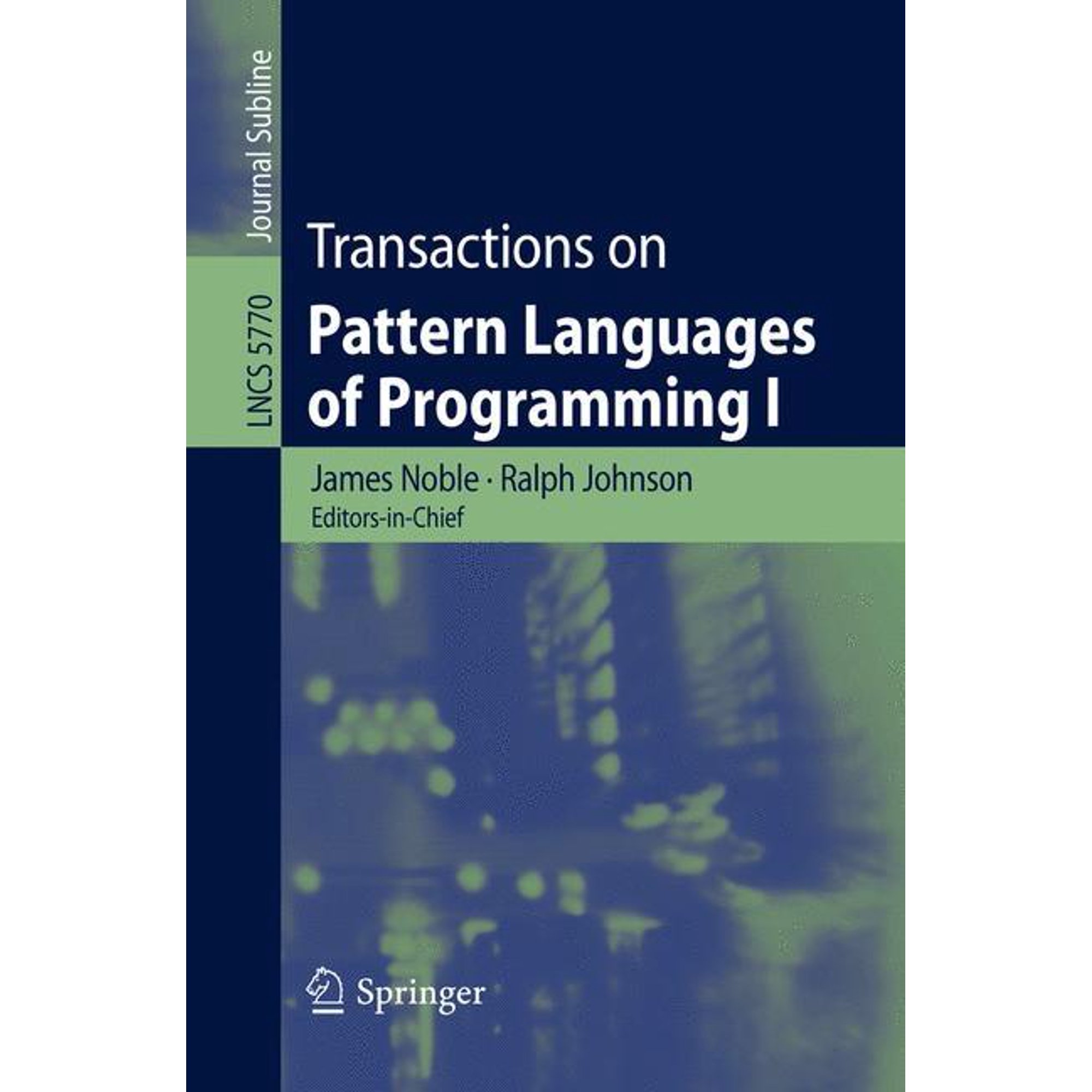 Transactions on Pattern Languages of Programming I (Paperback)