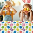 thumbnail image 4 of Easter Tablecloth, Colorful Easter Eggs Table Cloth, Plastic Disposable Rectangle Spring Easters Egg Table Cover for Easters Tables Decorations and Party Supplies Decor Favors, 108 x 54 Inch, Green, 4 of 7