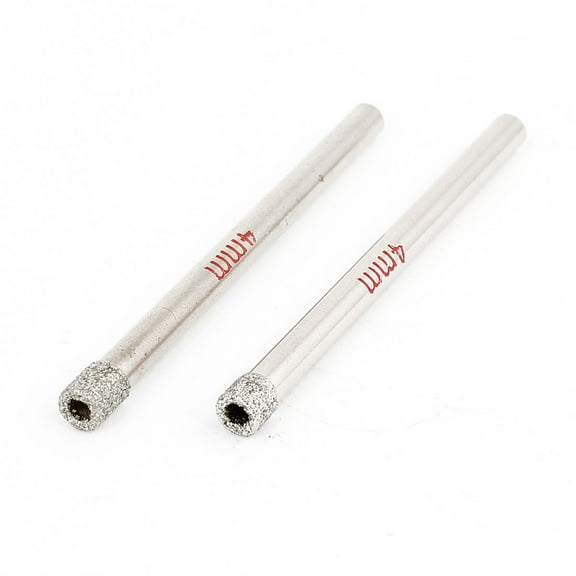 Unique Bargains 2Pcs Diamond Drill Bits 4mm Glass Tile Hole Saw