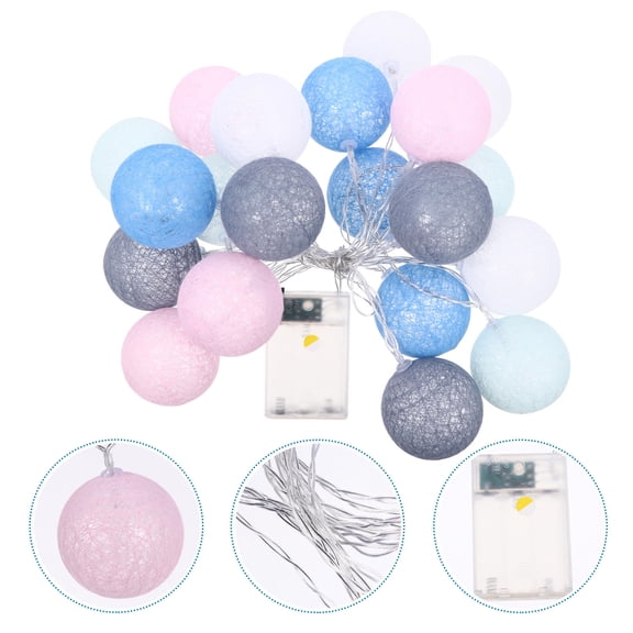 OFFIGAM LED Cotton Thread Lights Assorted Color Decorative Lamp for Home Party Indoor Outdoor Use Reusable