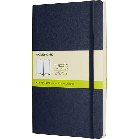 Moleskine Classic Notebook, Soft Cover, Large (5 x 8.25") Plain/Blank