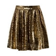 thumbnail image 6 of haxmnou women's shiny loose sequin flared pleated mini short skater skirt gold xxl, 6 of 9