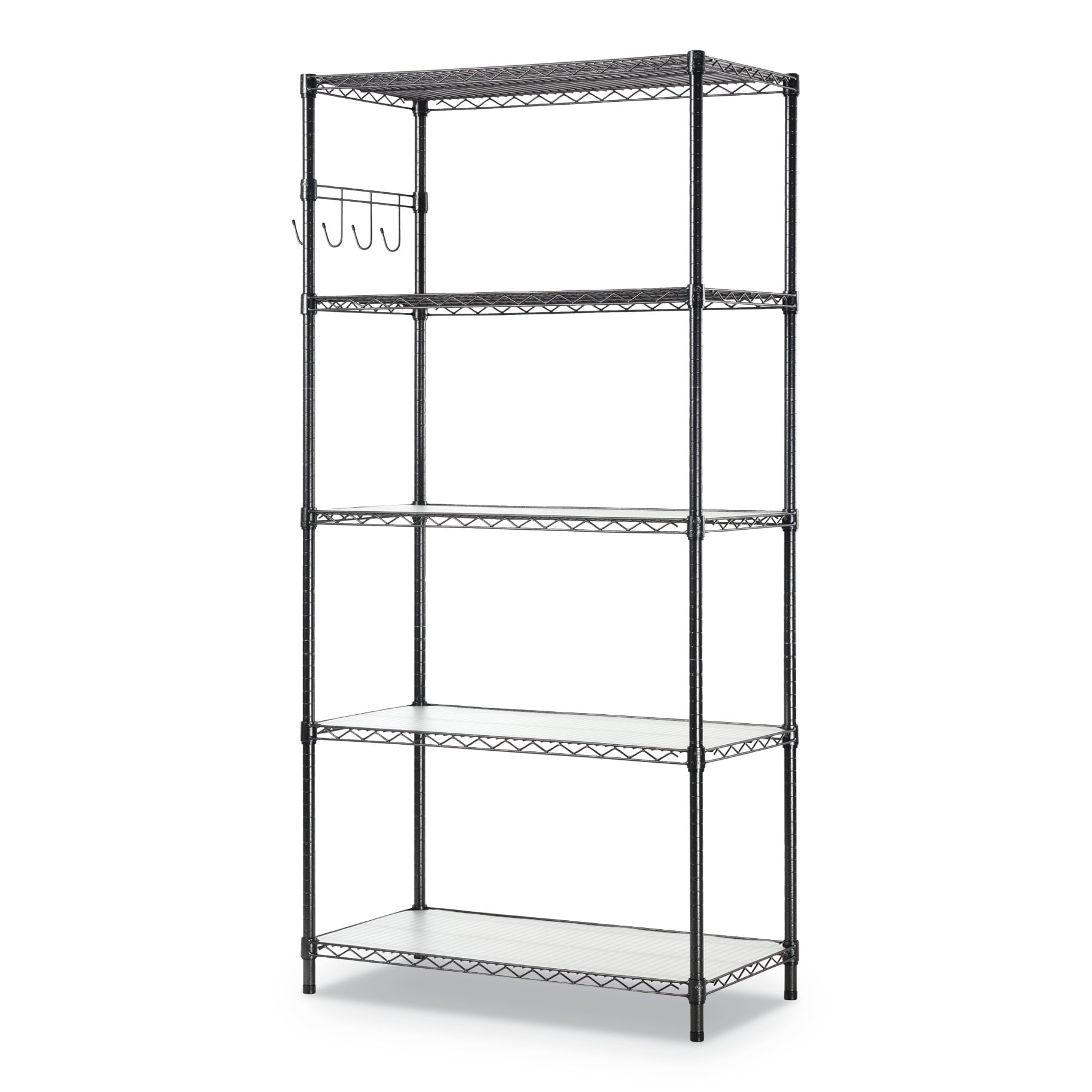 Alera 36"W x 18"D x 72"H 5Shelf Unit, Black Anthracite