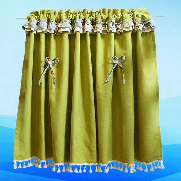 AURARMLET 1Pack Olive Green Short Curtains Fabrics Filters Light for Bedroom