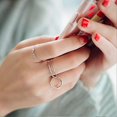 thumbnail image 4 of Anillo de dedo abierto con incrustaciones de diamantes de imitación de doble capa para mujer, decoración de joyería, 4 of 5