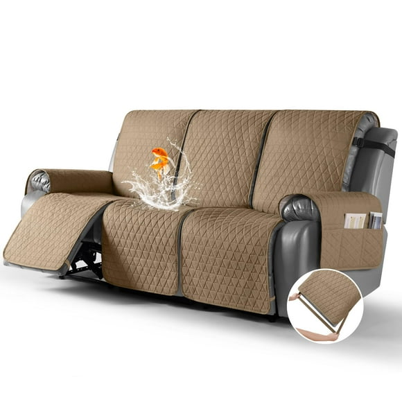 Funda de sofá reclinable TAOCOCO, impermeable, antideslizante, caqui, 3 plazas